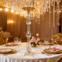 Ensemble de supports à fleurs en cristal transparent |   Grand vase transparent en acrylique pour centre de table de mariage |   Décoration de table de fête