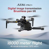 Drone RC Quadricoptère Extérieur Sans Balais AE86 PRO MAX+ Plus 2025 en Promotion, avec GPS, Double Caméra HD 4K, Nacelle 3 Axes et WIFI 5G FPV