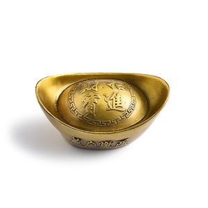 Adornos de Escritorio Estilo Chino con Forma de Lingote de Oro, Prensapapeles Decorativo de Latón con Letras - Product Image 5