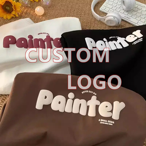 T-shirt court en coton tissé 100 % de haute qualité, 400 g/m², épais, surdimensionné, imprimé en 3D en relief, pour homme - Product Image 1