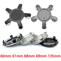 60mm 61mm 68mm 69mm 135mm pour enjoliveurs de jantes de voiture Audi A3 A4 A5 A6 A7 A8 Q3 Q5 Q7, accessoires d'emblème et de logo
