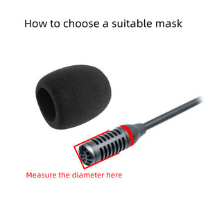 Micrô màu đen dành riêng cho Bộ tai nghe thay thế bọt tai nghe mic Nắp micrô kính chắn gió Tai nghe bọt biển - Product Image 2