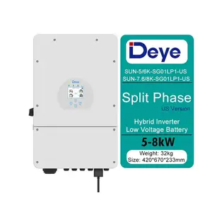 Trong kho deye chúng tôi lai biến tần SUN-8K sg01lp1 EU luxpower lưới gắn 5KW 6KW 8KW 2 MPPT năng lượng mặt trời lai biến tần