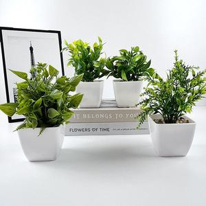 Plante artificielle Jinhe, mini plante en pot pour bureau, combinaison de fleurs et d'herbes ornementales, petite décoration intérieure 10cm-30cm PVC - Product Image 4