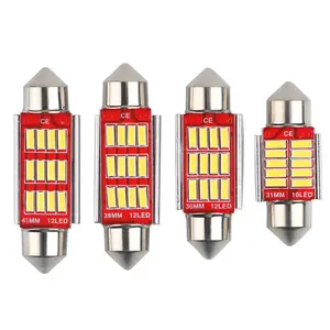 12v קנבוס רכב Led פנים מנורת קריאה מנורת רישוי לוחית רישוי גג מנורת איתות 12 Smd 4014 31 מ""מ 36 מ""מ 39 מ""מ 41 מ""מ