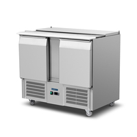 Table de préparation de salades réfrigérée en acier inoxydable 304 pour comptoir de bar à salades commercial, idéale pour les restaurants de restauration rapide - Offre Spéciale