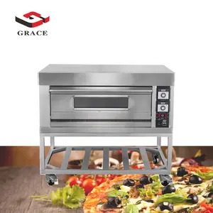 Commercial 1-Layer 2-Tray Oven Combi Convection Electric Bakery Pizza Single Deck Oven with Shelf