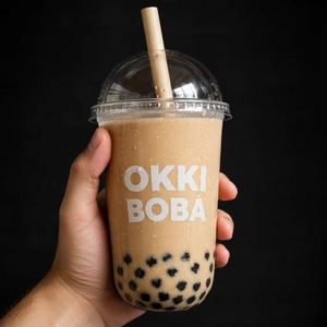 Wholesale Custom Logo 16oz 20oz Disposable PET Plastic Cups with U Shape Dome Lid for <b>Bubble</b> <b>Boba</b> Milk Tea Coffee Beverage - Product Image 1