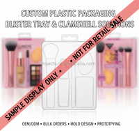Boîtes d'Emballage Personnalisées en PVC PET PP, Type Blister Transparent, pour Kits de Pinceaux de Maquillage et Essentiels Cosmétiques