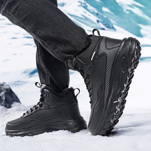 Botas de Nieve para Senderismo, Duraderas, Gruesas, Impermeables, Antideslizantes, de Cuero, para Exteriores, Talla Grande, con Característica de Calidez Duradera para Invierno - Product Image 5