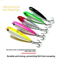 Micro-Appât Z-Bait ABS Flottant de Surface en Forme de Crayon, Petit Leurre en Forme de Z pour Pêche au Vif, pour Achigan, Truite, Poisson-chaud, Poisson de Rivière et de Lac