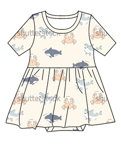Abito Estivo per Bambine in Bambù a Maniche Corte, Nuova Collezione con Stampa Girasole e <span class=keywords><strong>Farfalla</strong></span>, Morbido e Delicato sulla Pelle - Product Image 2
