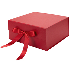 Màu Đỏ Tùy Chỉnh Handmade Bao Bì Thư Mục Hộp Giấy Với Ribbon Bow - Product Image 1