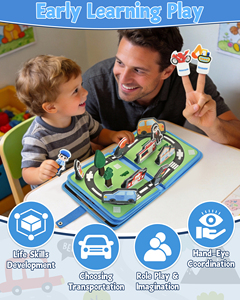 Juguete Educativo Montessori Busy Board, Meafeng 10 en 1, Libro de Actividades Sensoriales con Vehículos para Niños Pequeños de 1, 2 y 3 Años - Product Image 2
