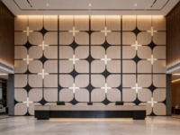 Panel Acústico 3D de Chapa de Madera, MDF, PET, Fibra de Poliéster, Rejilla Insonorizante, Decoración de Pared Escultural con Forma Personalizada OEM para Hotel u Oficina