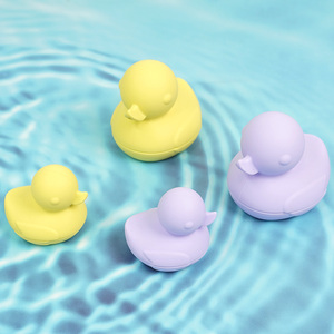 Miễn phí BPA thân thiện với môi phòng tắm em bé tắm nổi đồ chơi 100% cấp thực phẩm Silicone Vịt Tắm Đồ chơi - Product Image 1