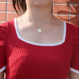 เครื่องประดับผู้หญิงคุณภาพสูง เงินแท้ 925 ชุบทอง 14k 18k จี้รูปเหรียญจักรราศี สร้อยคอ - Product Image 5