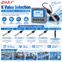 Contrôleur de conductivité pour tour de refroidissement RS485 4-20mA, mesureur EC TDS avec électrode en acier inoxydable K1.0 K10 pour eau de circulation