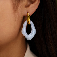 Boucles d'oreilles clous en acier inoxydable pour femme, style tendance et élégant, accessoires de mode pour les vacances d'été européennes