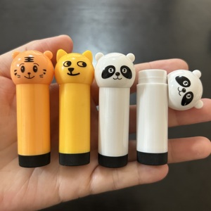 ISMAN Luxe 3g Panda Vorm Lipbalsem Tube <span class=keywords><strong>Cartoon</strong></span> Dieren Lipstick Verpakking PP Plastic Kinder Make-up Verpakking Groothandel Aangepaste <span class=keywords><strong>Logo</strong></span> - Product Image 1