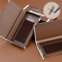 ESSI LASH Vente en Gros Extension de Cils Marron Foncé Douce Personnalisée Plateaux de Cils Moelleux Moyens Cils Marron Clair Fournitures d'Extension