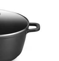 Marmite de cuisson en aluminium moulé sous pression antiadhésive avec couvercle en verre pour la cuisine, vente en gros