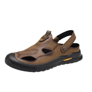 Men's Summer <b>Sandals</b> Perforated Breathable Rubber Outsole EVA Midsole Outdoor <b>Closed</b> <b>Toe</b> Driving Shoes - Product Image 5