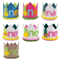 Chapeau d'anniversaire mignon sur le thème de l'ananas pour enfant d'un an, couronne de déguisement pour la 1ère fête d'anniversaire, fournitures de décoration de fête de Noël