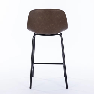 ZY-8082 Sgabelli da Bar Alti in Pelle Marrone con Gambe in Metallo e Poggiapiedi, Vendita all'Ingrosso di Fabbrica - Product Image 5