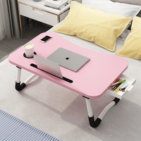 Support d'ordinateur portable pour la décoration de la maison, bureau portable pour l'étude, table d'ordinateur pliable avec porte-gobelet pour lit, avec tiroir