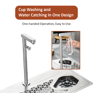 Commercial Stainless Steel Pitcher Rinser High Pressure Cup Washer Faucet Rinse Station for <b>Bar</b> Restaurant - Product Image 4