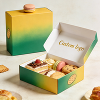 Boîte à biscuits portable personnalisée, couleur rose vif, design monobloc, logo personnalisé, emballage de boulangerie haut de gamme écologique, gaufrage