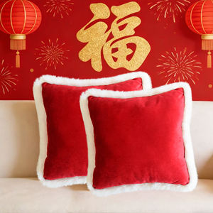 Kadife Dokuma Suni İpek Yumuşak Yastık Suni Kürk Kenarlı Çevre Dostu Masaj Yastığı Ev Otel Sırt Desteği Çıkarılabilir Yıkanabilir - Product Image 5