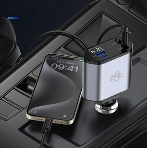 Câble de chargeur de voiture rétractable 4-en-1 le plus vendu, <span class=keywords><strong>adaptateur</strong></span> de charge rapide 35W pour PD OTP OVP OCP - Product Image 2