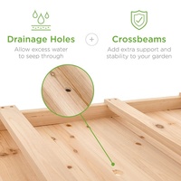 Lit de jardin surélevé en bois pour usage extérieur et domestique Boîte à fleurs Hochbeet avec roues