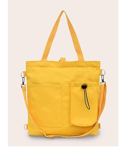 Bolso Tote de Lona de Color Sólido para Mujer Glowic, Cierre Magnético, Bolso de Hombro Hecho a Mano para Compras, Oficina, Universidad, Uso Diario - Product Image 3