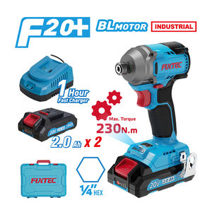 FIXTEC аккумуляторные электроинструменты 20 В беспроводной бесщеточный 1/4 ''ударный драйвер с 2 * батареей и 1 * зарядным устройством - Product Image 2