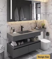 Nouvelle table de toilette en PVC avec panneau en marbre haut de gamme à prix réduit pour hôtel, appartement, villa