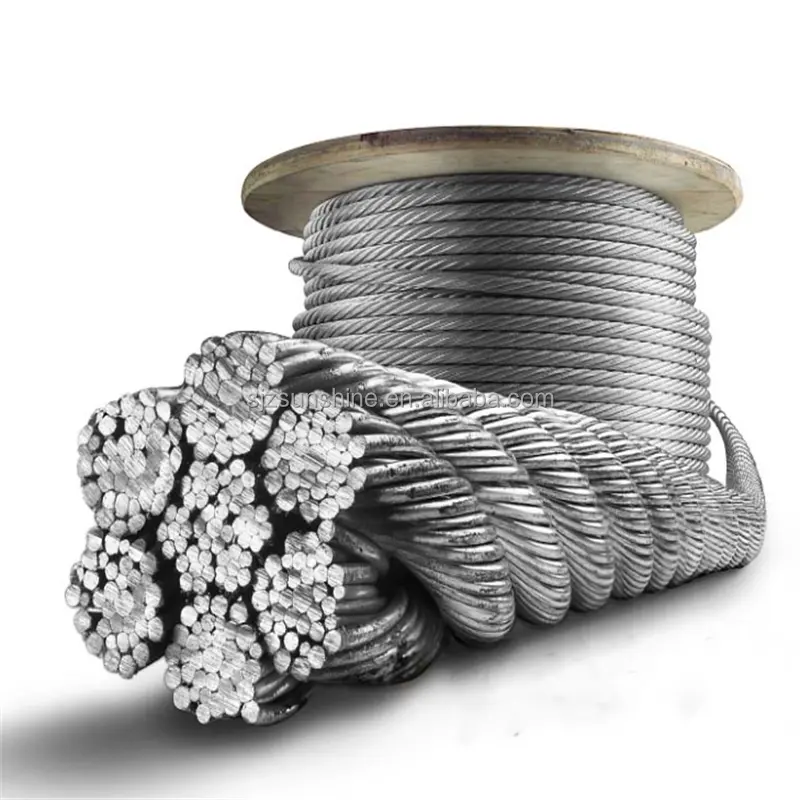 Cable de acero galvanizado, 6x24, 7x7, 18mm, 12mm