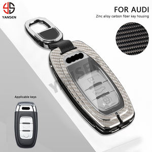 Porte-clés en fibre de carbone pour Audi A1 A3 8V A4 B8 B9 A5 A6 C7 A7 A8 Q3 Q5 Q7 S4 S6 S7 S8 R8 TT Fob Shell Protector Keychain - Product Image 2