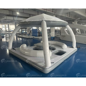 Plataforma <span class=keywords><strong>Flotante</strong></span> Inflable para Parque Acuático, Muelle para Yates, Equipo de Juego Acuático, Isla Inflable con Carpa - Product Image 2