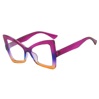Nouvelles montures de lunettes élégantes et polyvalentes, style européen et américain, grandes, effet papillon, miroir plat, couleurs assorties, anti-lumière bleue