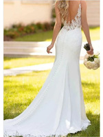 Robe de mariée sirène sur mesure 2023, nouvelle collection, avec cristaux, volants en organza et traîne cathédrale, longueur ras du sol