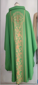 Veste Sacerdotale <span class=keywords><strong>da</strong></span> Chiesa Casula, Abito Ricamato a Maniche Lunghe a Blocchi di Colore di Media Lunghezza in Pizzo Traforato - Product Image 6