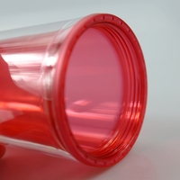 Gobelet en plastique à double paroi sans BPA de 16oz 480ml avec paille et couvercle en forme de dôme