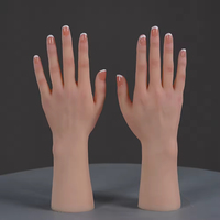 Main d'entraînement réutilisable en silicone, modèle de main squelette, texture réaliste, pour la pratique du nail art et du henné en Inde, idéale pour les débutants