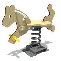 Cheval à Bascule d'Extérieur pour Tout-Petits, Style Populaire et Adorable, Chaise Pivotante à Ressort, Construction en Métal LLDPE, pour Aire de Jeux