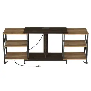 Suspended solid wood TV cabinet coffee table combination of modern simple wall - mounted hanging wall cabinet small house
