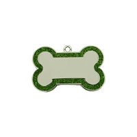 Pendentif anti-perte pour chien militaire en alliage de zinc, en forme d'os, pour collier de chat, avec bords scintillants