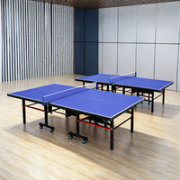 Table de tennis de table pliable double 18 mm, table de ping-pong de taille standard mobile pour l'intérieur